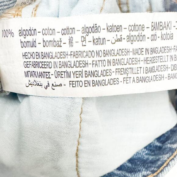 Zara Straight Leg Acid Wash Denim Jeans Zip Fly Size 02 - Picture 7 of 8